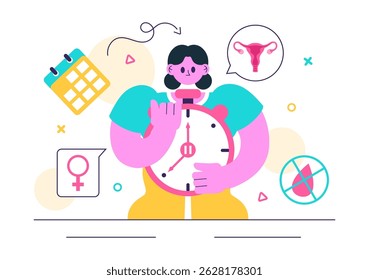 Ilustração vetorial da THS ou do Acrônimo de Terapia de Substituição Hormonal com Medicação Hormonal e Tratamento Médico em um Fundo de Saúde