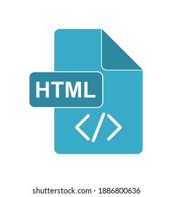 Vector Illustration Of .html Icon On White Background.