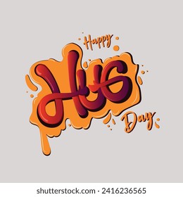 Vector illustration Hug Day graffiti style editable post template