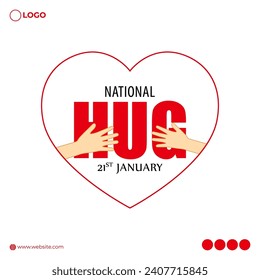 Vector illustration of Hug Day social media feed template