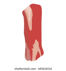 Vector illustration huge red meat chunk isolated on white background.