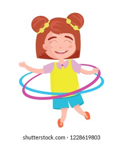 Vector Illustration Hula Hoop Dance Girl Stock Vector (royalty Free 