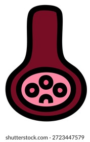 Ilustración vectorial del alvéolo humano en parte del pulmón con fines médicos y educativos