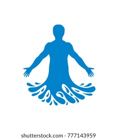 Vector illustration of human, athlete. Poseidon the god of sea and defender of all waters.
