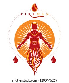 Vector illustration of human, athlete. Prometheus concept.