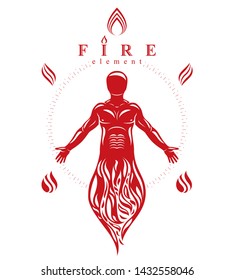 Vector illustration of human, athlete. Prometheus concept.