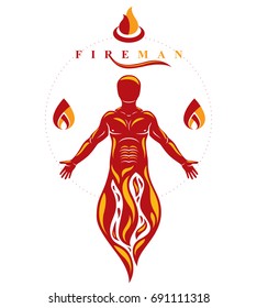 Vector illustration of human, athlete. Prometheus concept.