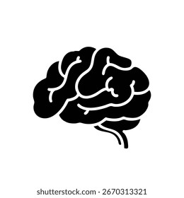 Ilustración vectorial de un ícono cerebral humano, que simboliza la inteligencia, la creatividad y los conceptos de inteligencia artificial.
