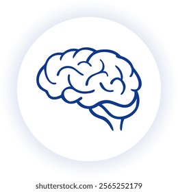 Vector illustration of a human brain as a medical icon showing human anatomy details