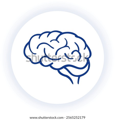 Vector illustration of a human brain as a medical icon showing human anatomy details