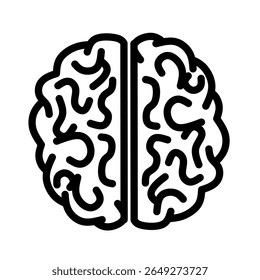 vector illustration of human brain on white background