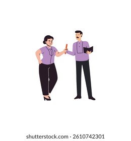 vector illustration of human character image chatting