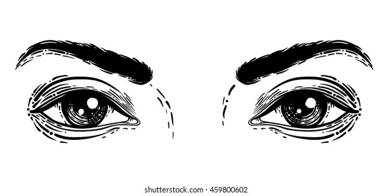 human eyes outline