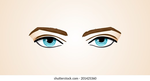 Vector illustration human eyes on Isolated background. Eye icon. Make-up, cosmetics. Symbol anatomy for your design.