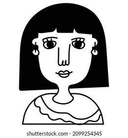 Vector illustration of human face avatar eps 10