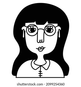 Ilustración vectorial de los avatares faciales humanos 10