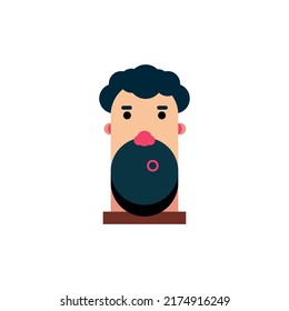 vector illustration of a human face. Male face portrait