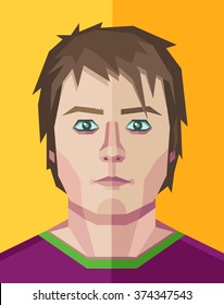 Vector illustration of a human face in polygonal style.