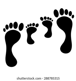 Vector illustration of a human foot on a white background.