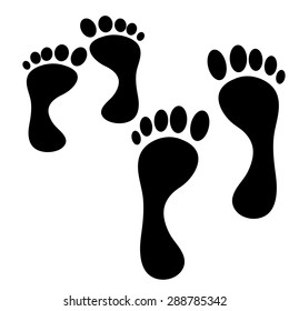 Vector illustration of a human foot on a white background.
