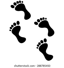 Vector illustration of a human foot on a white background.