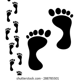 Vector illustration of a human foot on a white background.