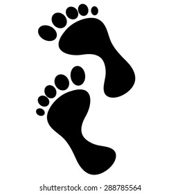 Vector illustration of a human foot on a white background.