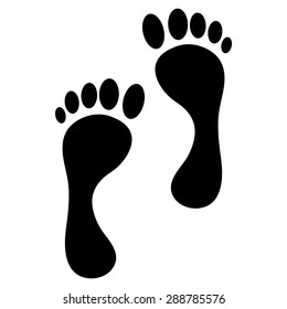 Vector illustration of a human foot on a white background.