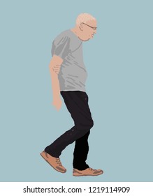 Vector Illustration of Human Free Hand style on Flat color Background