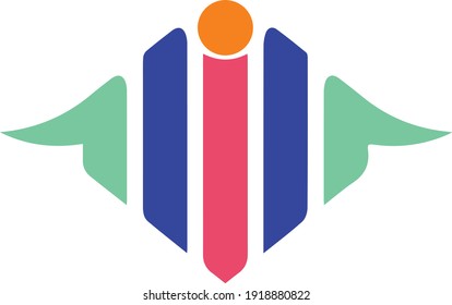 Ilustración vectorial de un logotipo geométrico humano