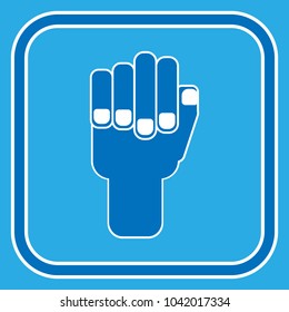 Vector illustration of a human hand. Logo - hold on concept. 