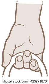 vector illustration of a human hand, particular grip