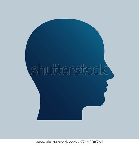 Vector illustration of a human head silhouette in profile against a light gray background.