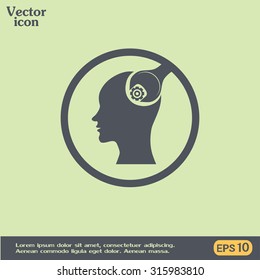 Vector illustration. human head and a wrench with a nut
