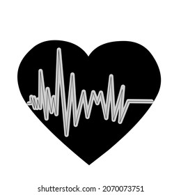Vector illustration of Human Heartbeat Visual Lines suitable for logos, mascot icons, stickers, brands and screen printing