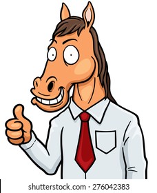 Vector illustration of human horse head