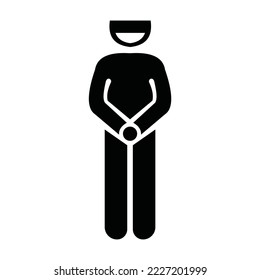 vector illustration of human icon with arms holding round and not full head