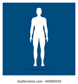 Vector Illustration of a Human Icon on a Blue Background