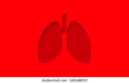Vector illustration of human lungs, can be used to copy text and as template.