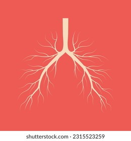 Vector illustration of human lungs in the form of roots or branches.