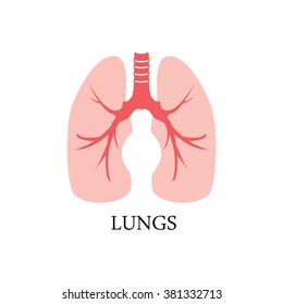 Vector illustration of human lungs. Lungs icon, logo for pulmonary clinic