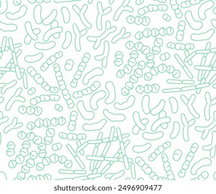 Vector illustration of the human microbiome, probiotic beneficial bacteria.