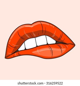 Vector illustration with human mouth