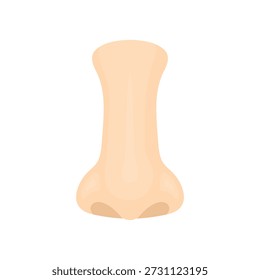 Vector illustration of a human nose isolated on white background. Simple clean design suitable for education, facial features, breathing concept, beauty, hygiene, icons, infographics and modern graphic projects.