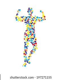 Vector illustration of Human outline against the white