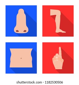 Vector illustration of human and part icon. Collection of human and woman stock symbol for web.