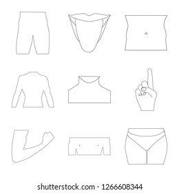 Vector illustration of human and part icon. Collection of human and woman stock symbol for web.