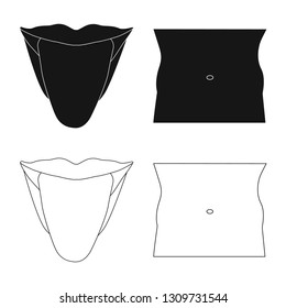 Vector illustration of human and part icon. Collection of human and woman stock symbol for web.