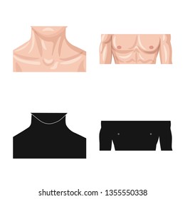 Vector illustration of human and part icon. Set of human and woman vector icon for stock.