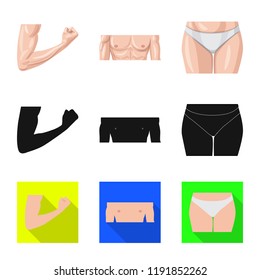 Vector illustration of human and part logo. Set of human and woman stock symbol for web.